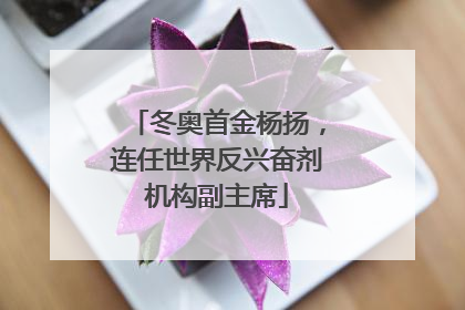 冬奥首金杨扬，连任世界反兴奋剂机构副主席