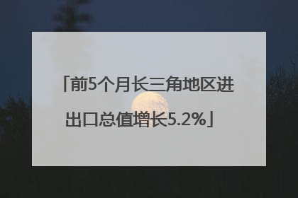 前5个月长三角地区进出口总值增长5.2%