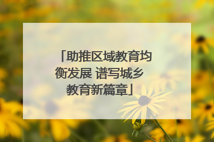 助推区域教育均衡发展 谱写城乡教育新篇章