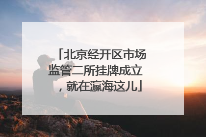 北京经开区市场监管二所挂牌成立，就在瀛海这儿