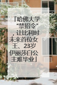 哈佛大学“禁招令”，让比利时未来首位女王、23岁伊丽莎白公主难毕业