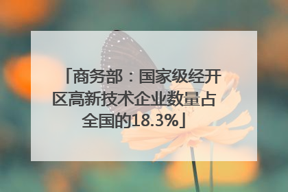 商务部：国家级经开区高新技术企业数量占全国的18.3%