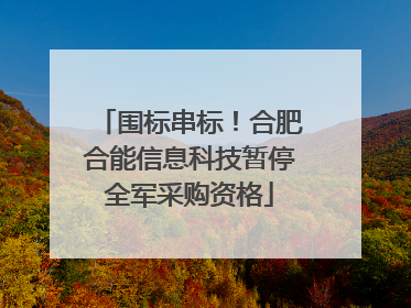 围标串标！合肥合能信息科技暂停全军采购资格