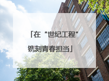 在“世纪工程”镌刻青春担当
