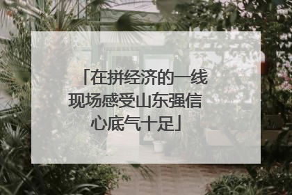 在拼经济的一线现场感受山东强信心底气十足
