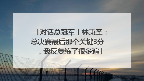 对话总冠军丨林秉圣：总决赛最后那个关键3分，我反复练了很多遍