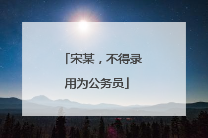 宋某，不得录用为公务员