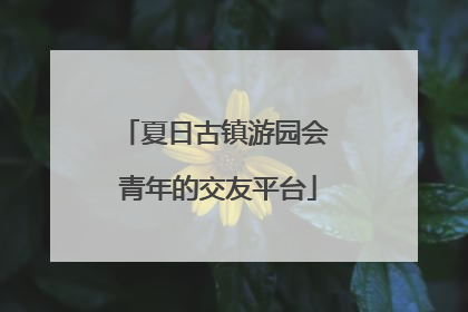 夏日古镇游园会 青年的交友平台