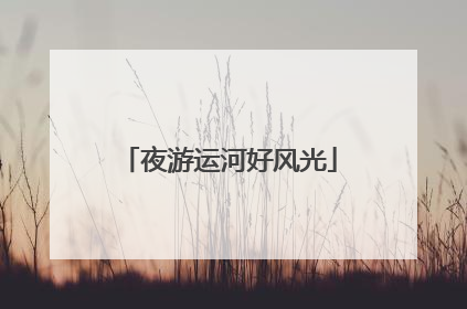 夜游运河好风光