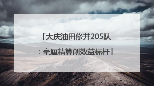 大庆油田修井205队：毫厘精算创效益标杆