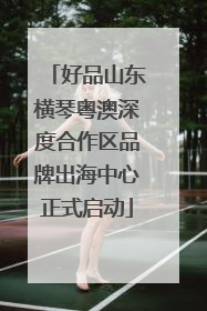 好品山东横琴粤澳深度合作区品牌出海中心正式启动