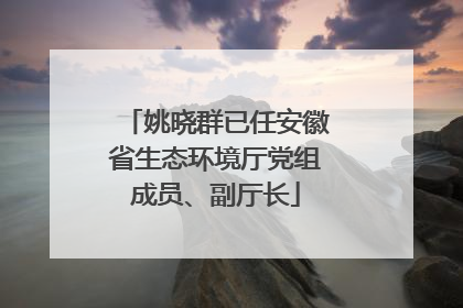 姚晓群已任安徽省生态环境厅党组成员、副厅长