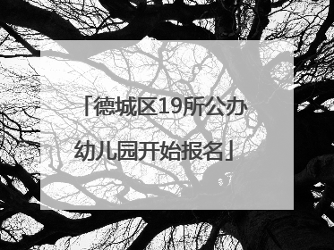 德城区19所公办幼儿园开始报名