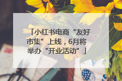 小红书电商“友好市集”上线，6月将举办“开业活动”