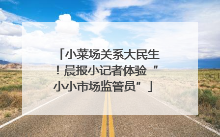 小菜场关系大民生！晨报小记者体验“小小市场监管员”