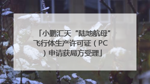 小鹏汇天“陆地航母”飞行体生产许可证（PC）申请获局方受理