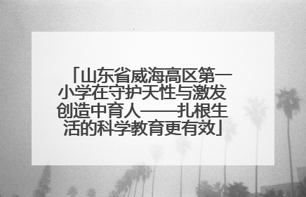 山东省威海高区第一小学在守护天性与激发创造中育人——扎根生活的科学教育更有效