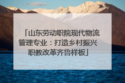 山东劳动职院现代物流管理专业：打造乡村振兴职教改革齐鲁样板