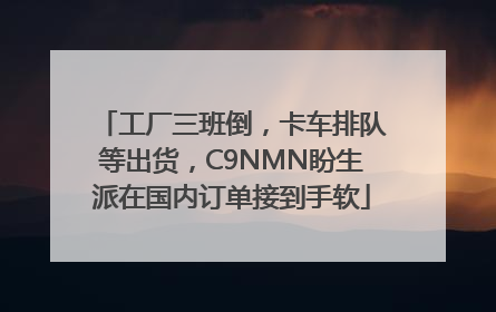 工厂三班倒，卡车排队等出货，C9NMN盼生派在国内订单接到手软