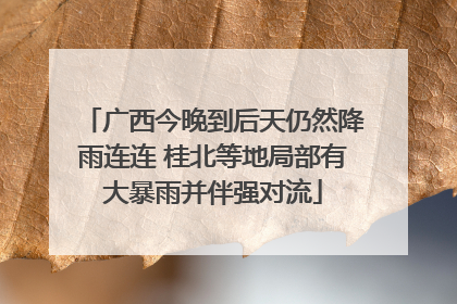 广西今晚到后天仍然降雨连连 桂北等地局部有大暴雨并伴强对流