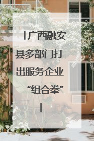 广西融安县多部门打出服务企业“组合拳”