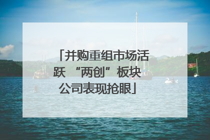 并购重组市场活跃 “两创”板块公司表现抢眼