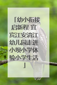 幼小衔接启新程 宜宾江安淯江幼儿园走进小坝小学体验小学生活
