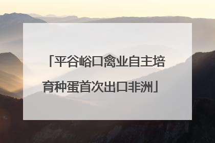 平谷峪口禽业自主培育种蛋首次出口非洲