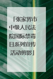 张家界市中级人民法院国际禁毒日系列宣传活动剪影
