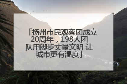 扬州市民观察团成立20周年，198人团队用脚步丈量文明 让城市更有温度