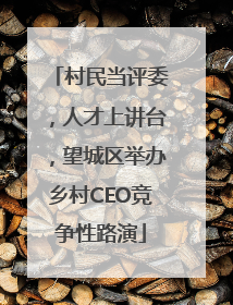村民当评委，人才上讲台，望城区举办乡村CEO竞争性路演