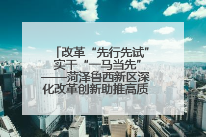 改革“先行先试” 实干“一马当先”——菏泽鲁西新区深化改革创新助推高质量发展纪实