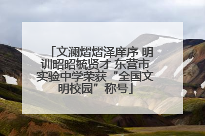 文澜熠熠泽庠序 明训昭昭毓贤才 东营市实验中学荣获“全国文明校园”称号