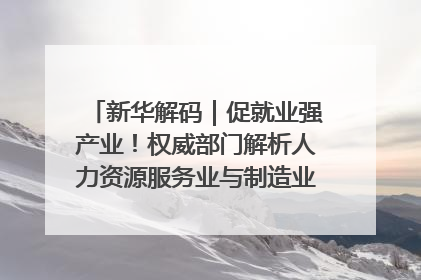 新华解码｜促就业强产业！权威部门解析人力资源服务业与制造业融合发展试点