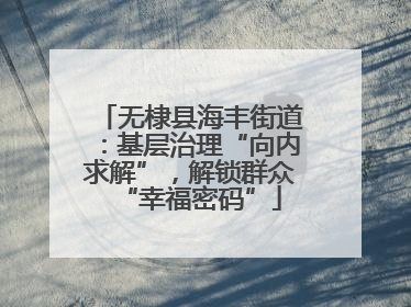 无棣县海丰街道：基层治理“向内求解”，解锁群众“幸福密码”