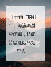 普京“疯狂”、泽连斯基应闭嘴，特朗普猛批俄乌领导人