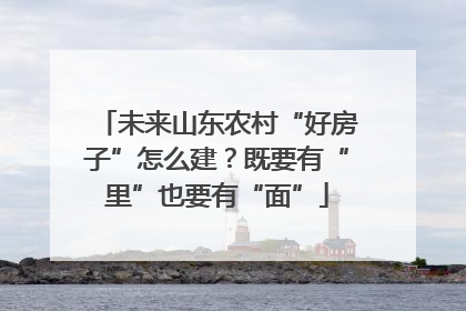 未来山东农村“好房子”怎么建？既要有“里”也要有“面”