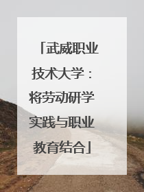 武威职业技术大学：将劳动研学实践与职业教育结合