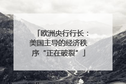 欧洲央行行长：美国主导的经济秩序“正在破裂”