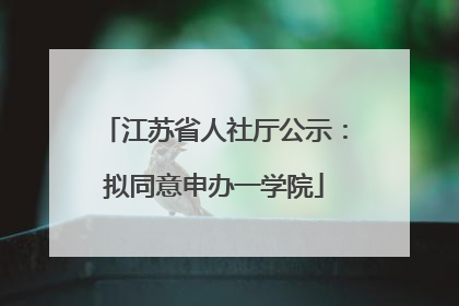 江苏省人社厅公示：拟同意申办一学院