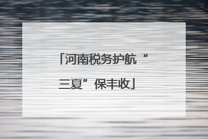 河南税务护航“三夏”保丰收