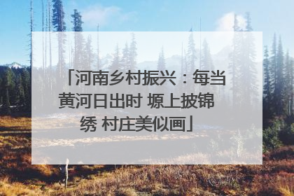 河南乡村振兴：每当黄河日出时 塬上披锦绣 村庄美似画