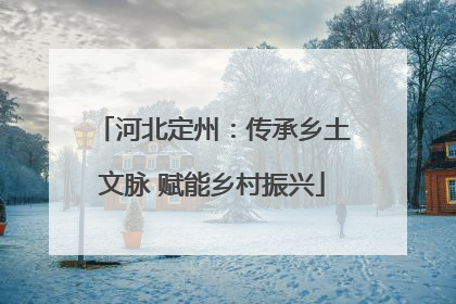 河北定州：传承乡土文脉 赋能乡村振兴
