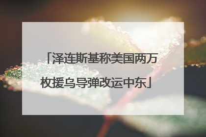 泽连斯基称美国两万枚援乌导弹改运中东