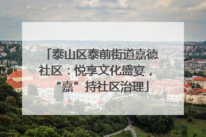 泰山区泰前街道嘉德社区：悦享文化盛宴，“嘉”持社区治理