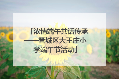 浓情端午共话传承——管城区大王庄小学端午节活动
