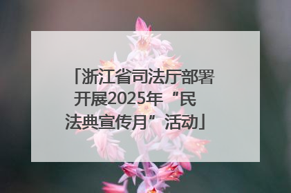 浙江省司法厅部署开展2025年“民法典宣传月”活动
