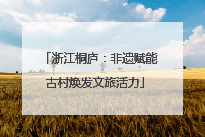 浙江桐庐：非遗赋能古村焕发文旅活力