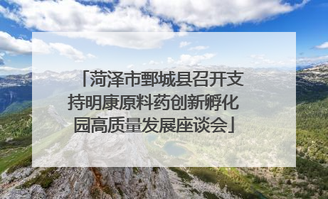 菏泽市鄄城县召开支持明康原料药创新孵化园高质量发展座谈会