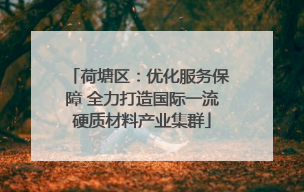 荷塘区：优化服务保障 全力打造国际一流硬质材料产业集群